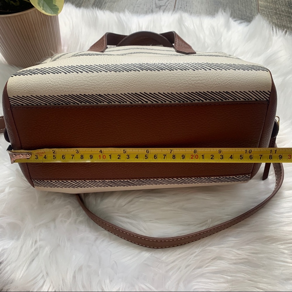 Fossil Fiona Striped Crossbody Satchel Purse Bag - Picture 15 of 16